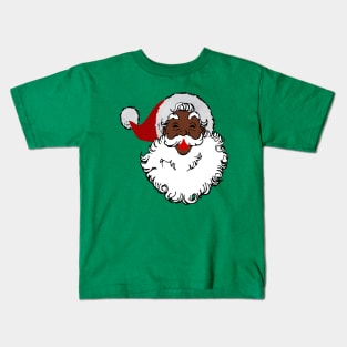 christmas black santa claus xmas Kids T-Shirt